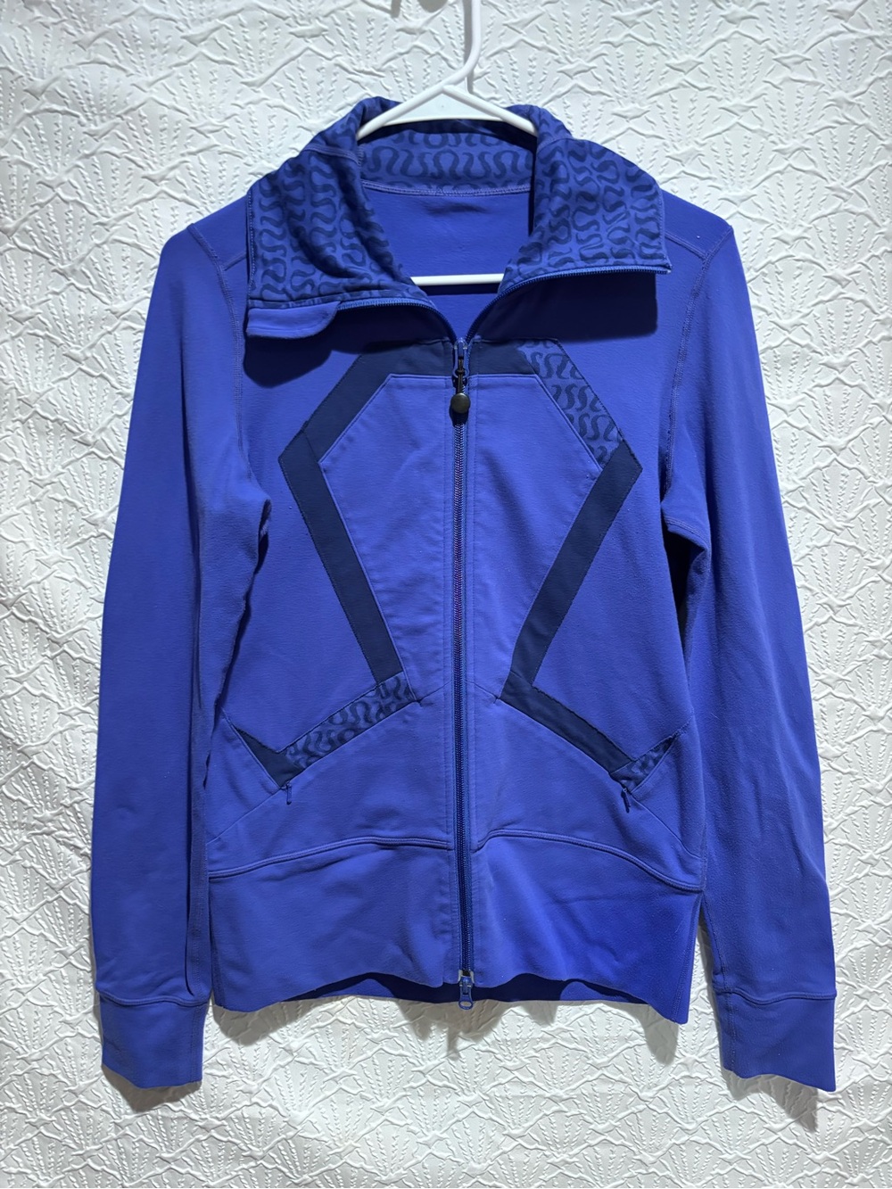 Lululemon Origami Stride Jacket Size 6 Royal Blue Purple Full Zip Yoga Running